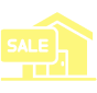 House with a sale sign indicating it's for sale.